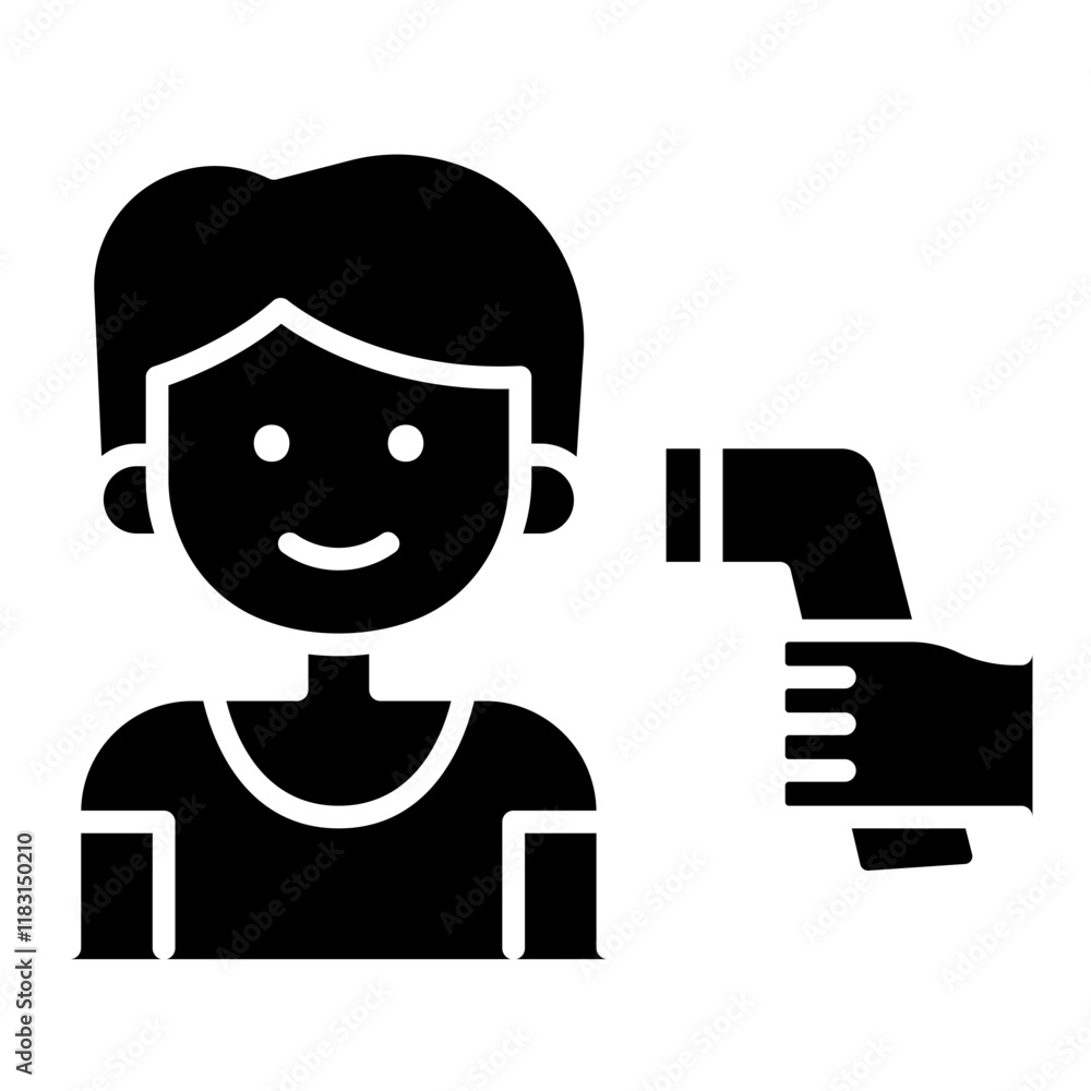 Temperature check icon in glyph style Temperature check icon in glyph style