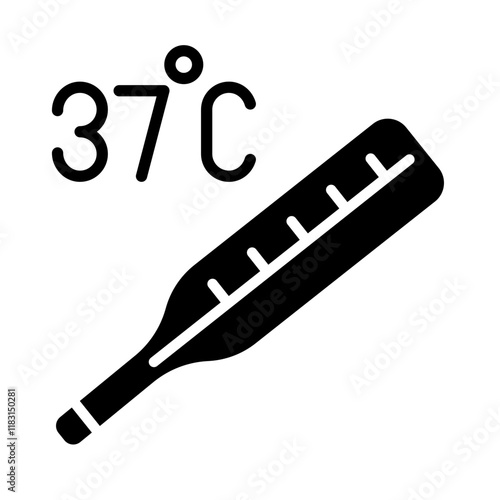 High temperature icon in glyph style