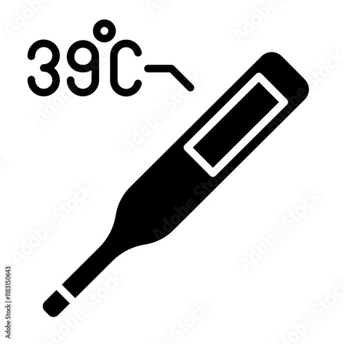 High temperature icon in glyph style