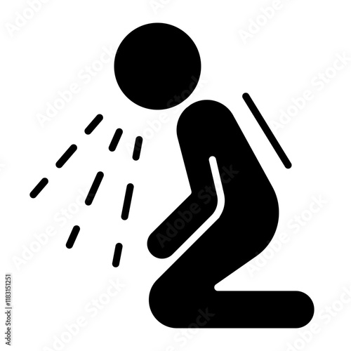Cough icon in glyph style