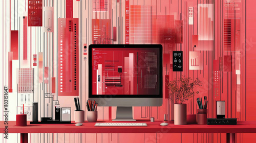 Illustrate a high-quality, professional concept representing 'digital, marketing, and strategy' without using copyrighted material, logos, trademarks, or identifiable faces. 32