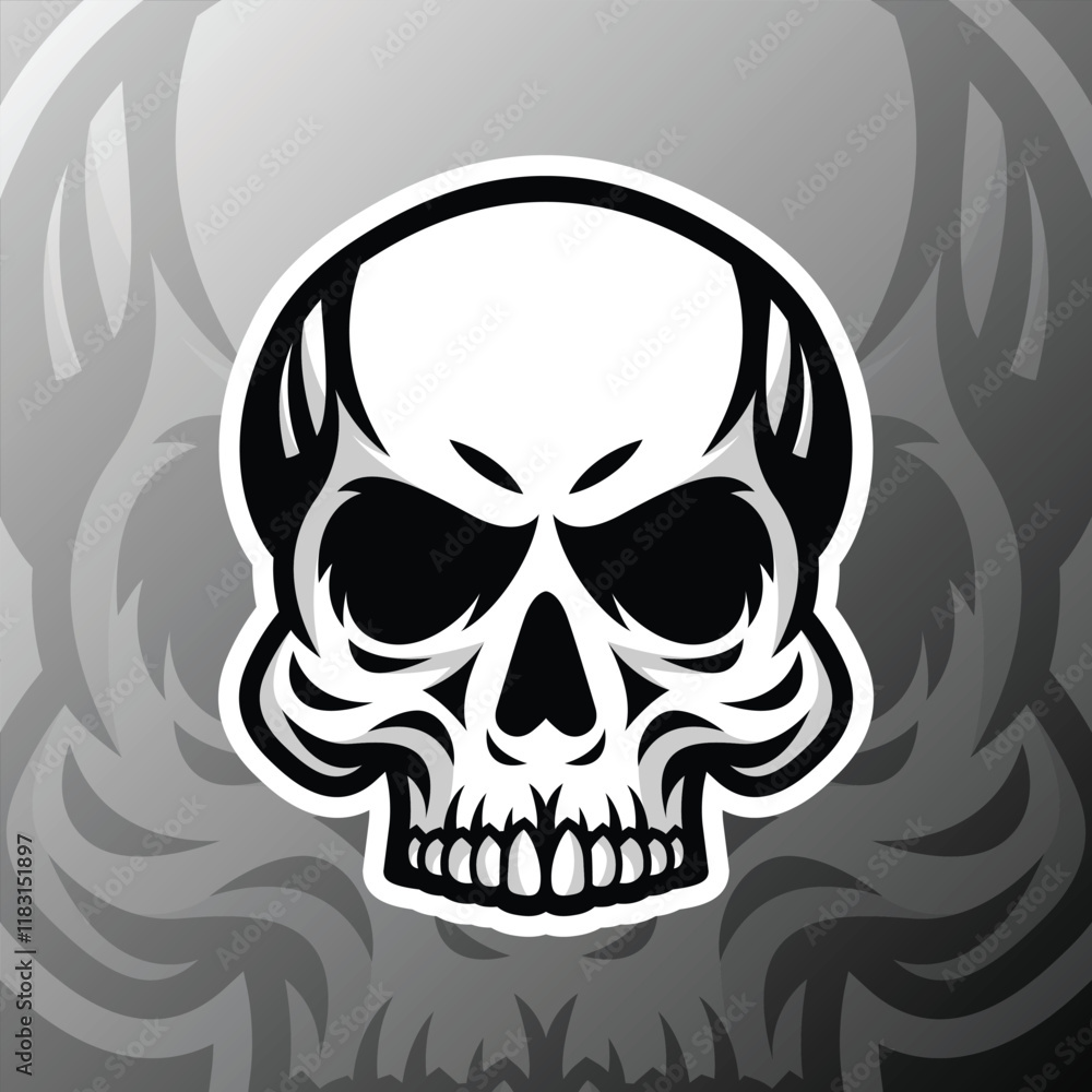 illustration of a skull head mascot for an esports logo illustration of a skull head mascot for an esports logo