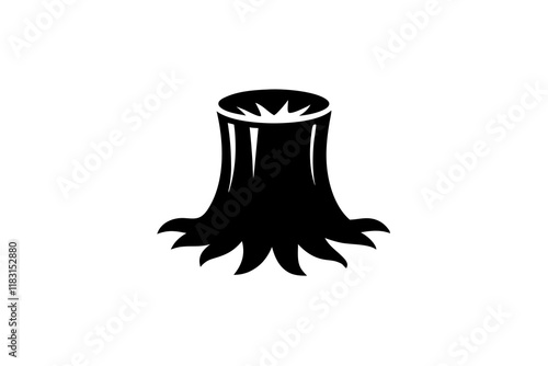 tree stump silhouette icon Transparent Background Clip art