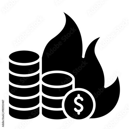 Debt icon in glyph style