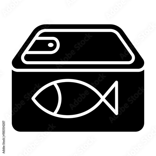 Canned food icon in glyph style