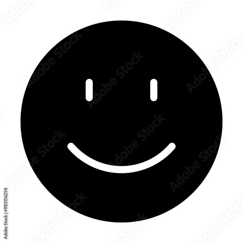 Happy icon in glyph style
