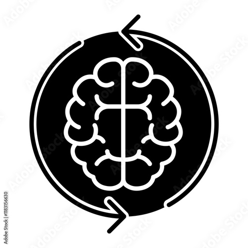 Thinking icon in glyph style
