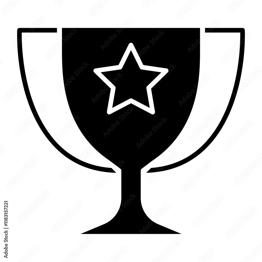 Trophy icon in glyph style