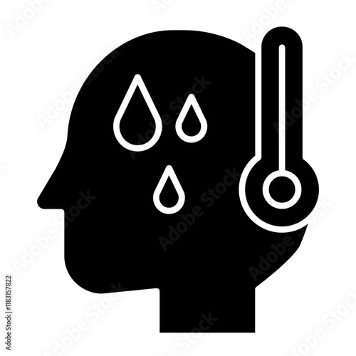 Temperature check icon in glyph style