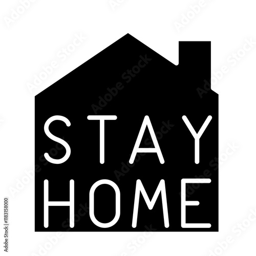 Stay home icon in glyph style