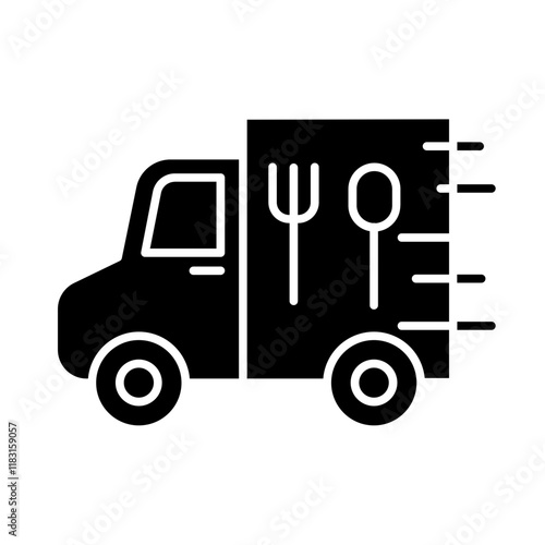 Food delivery icon in glyph style