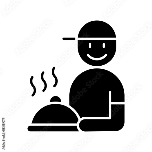 Deliveryman icon in glyph style