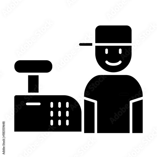 Cashier icon in glyph style