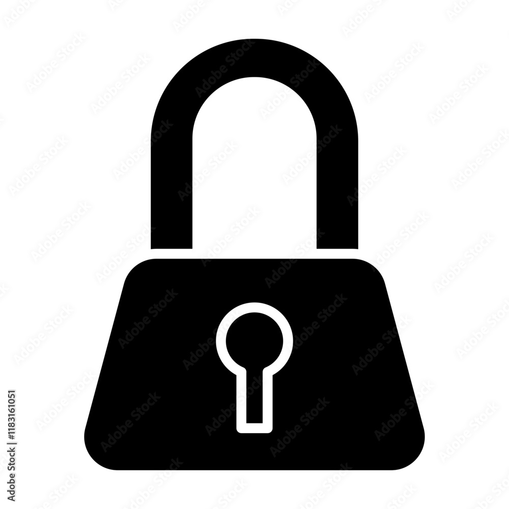 Lock icon in glyph style Lock icon in glyph style