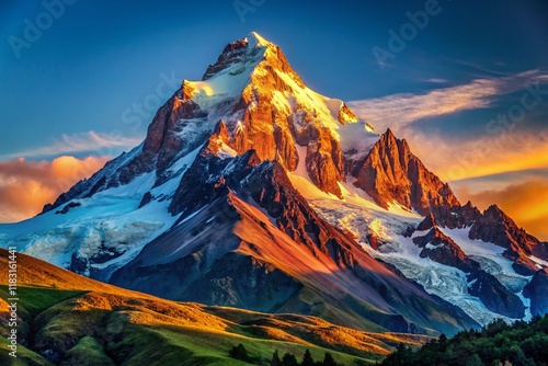 Majestic Nevado Mountain Peak with Copy Space for Text - Stunning Andes Landscape Photography