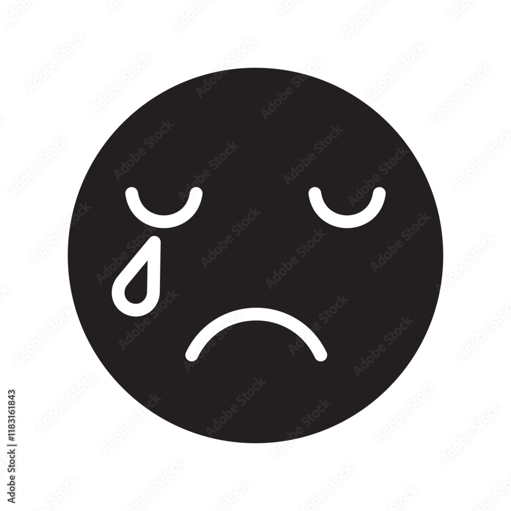Sad icon in glyph style Sad icon in glyph style
