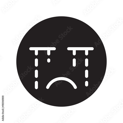 Sad icon in glyph style