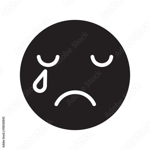 Sad icon in glyph style