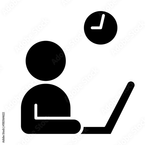 Work remotely icon in glyph style
