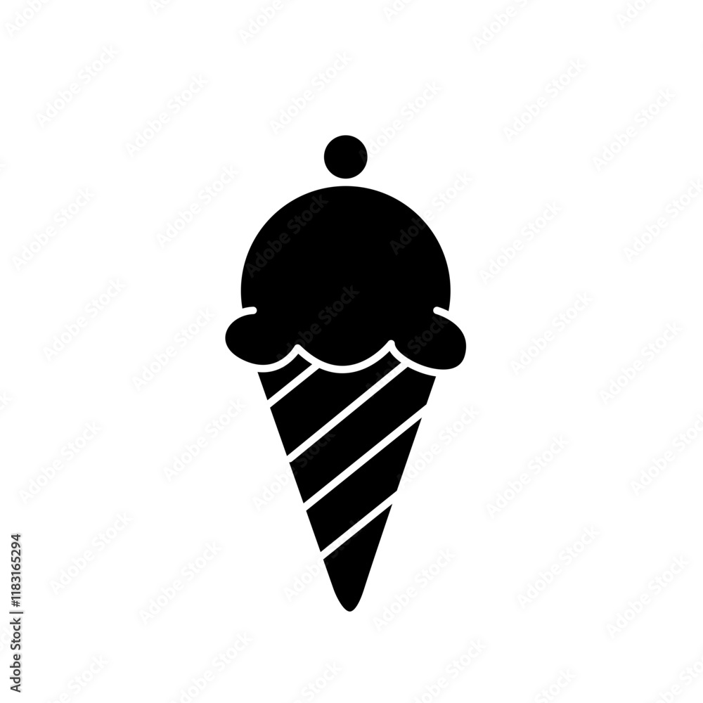 Fototapeta premium Ice cream icon in glyph style