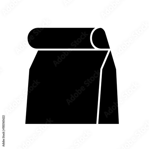 Paper bag icon in glyph style