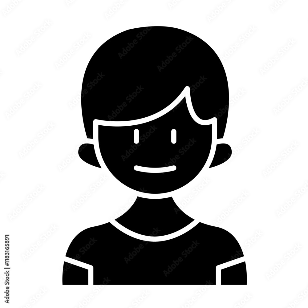 Man icon in glyph style Man icon in glyph style