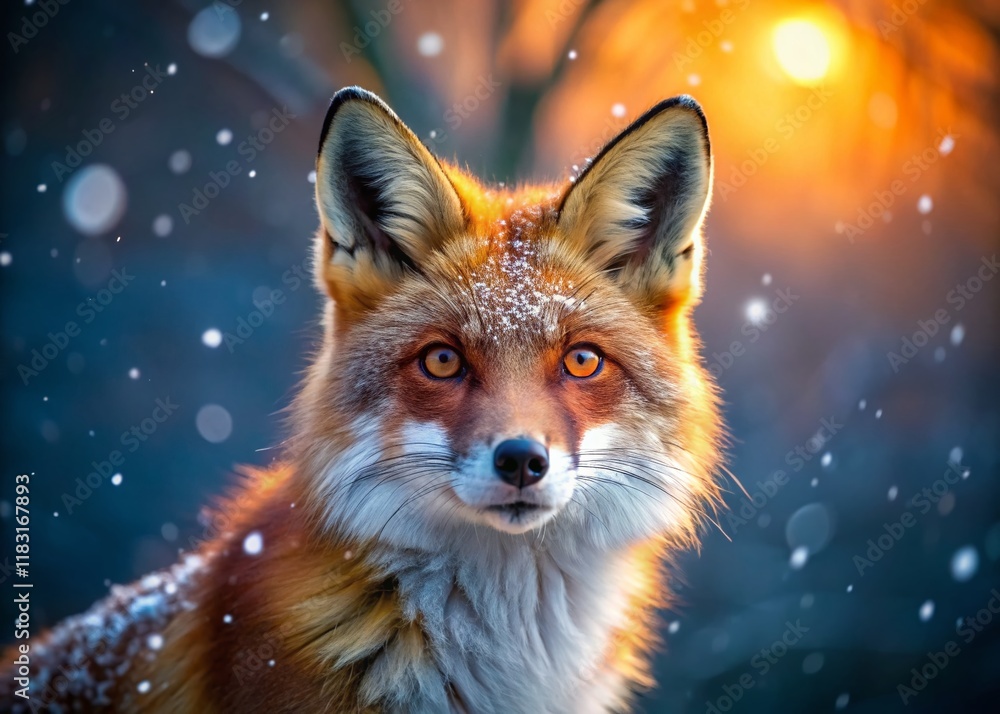 Fototapeta premium Majestic Red Fox Winter Portrait - 4K Slow Motion Wildlife Photography