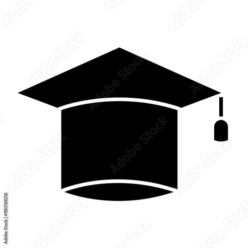 mortarboard icon in glyph style