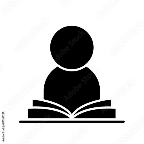 Reading icon in glyph style