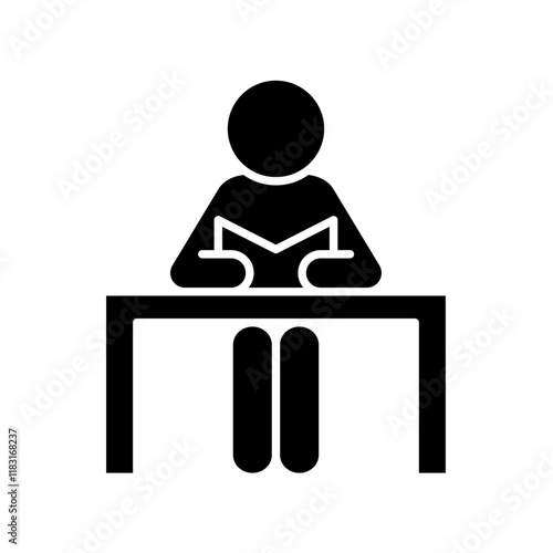 Reading book icon in glyph style