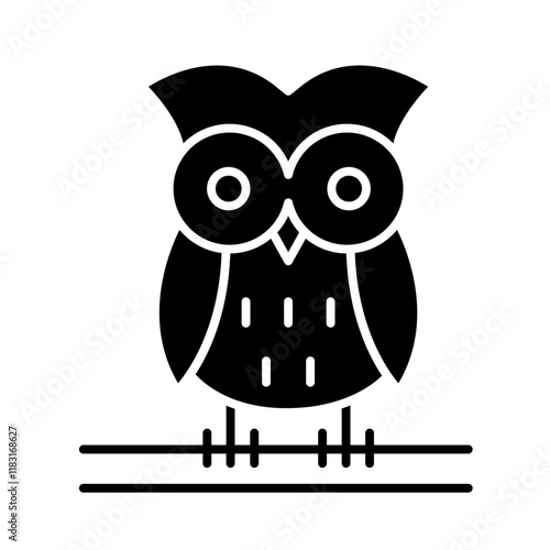 Owl icon in glyph style