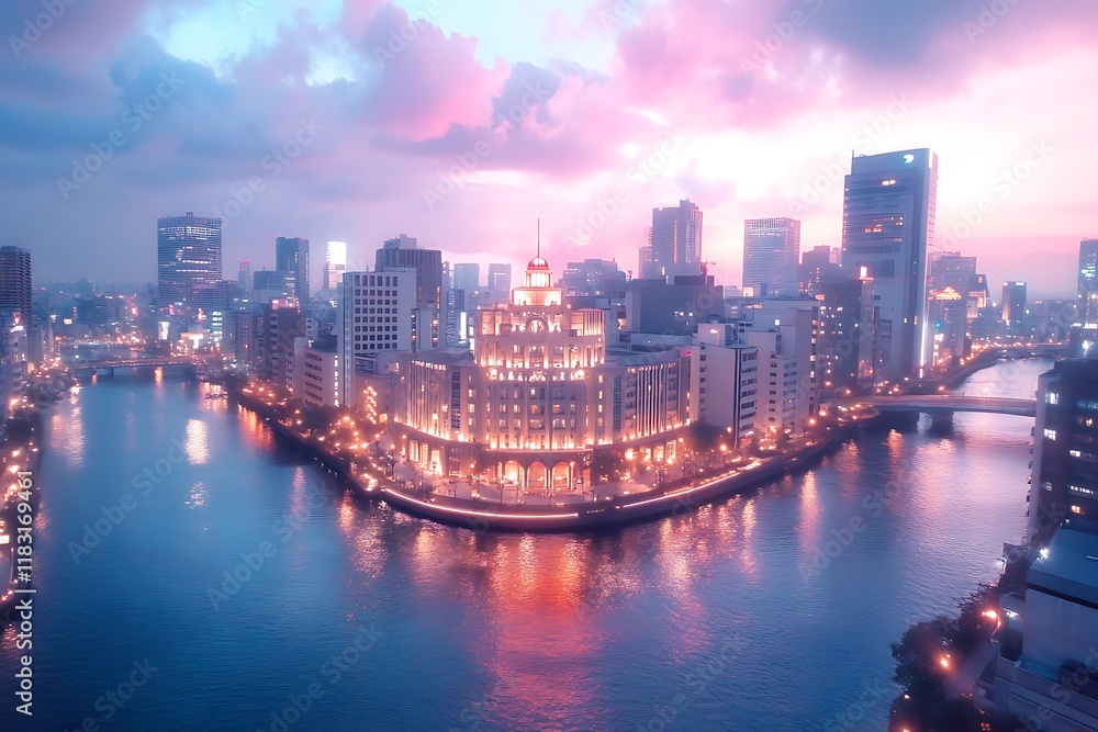 Obraz premium - Cityscapes at sunset/twilight