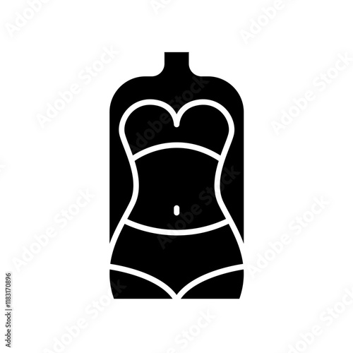 Woman body icon in glyph style