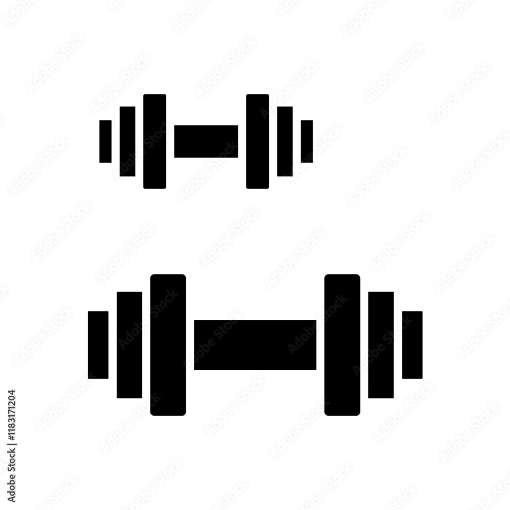 Dumbbell icon in glyph style Dumbbell icon in glyph style
