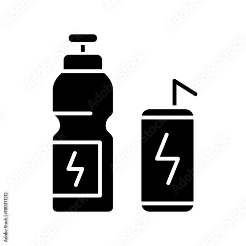 Energy drink icon in glyph style