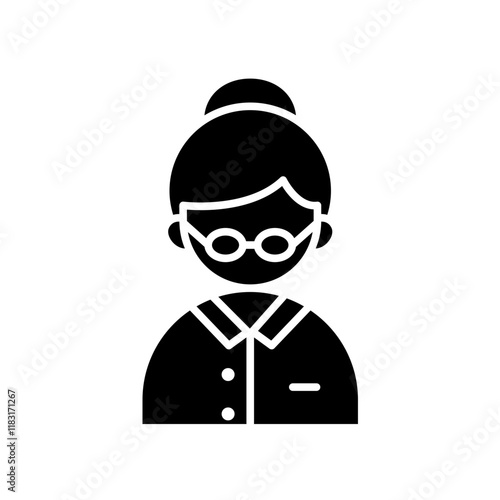 librarian icon in glyph style