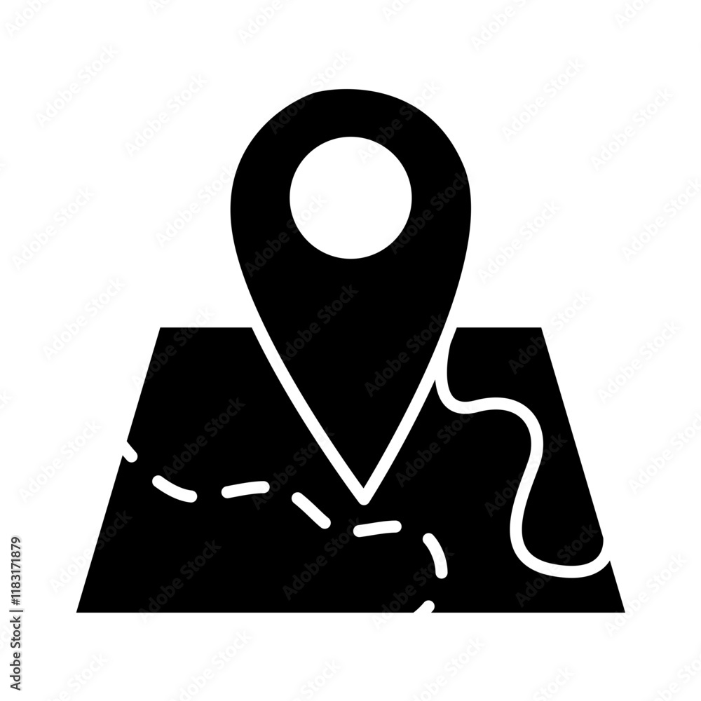 Map icon in glyph style
