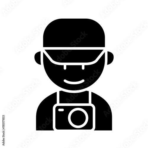 Man traveller icon in glyph style