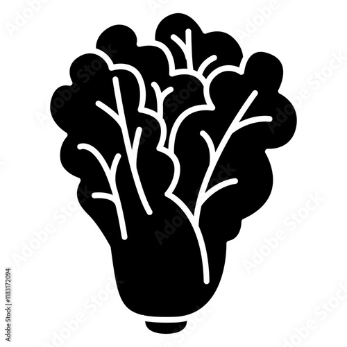 Lettuce icon in glyph style