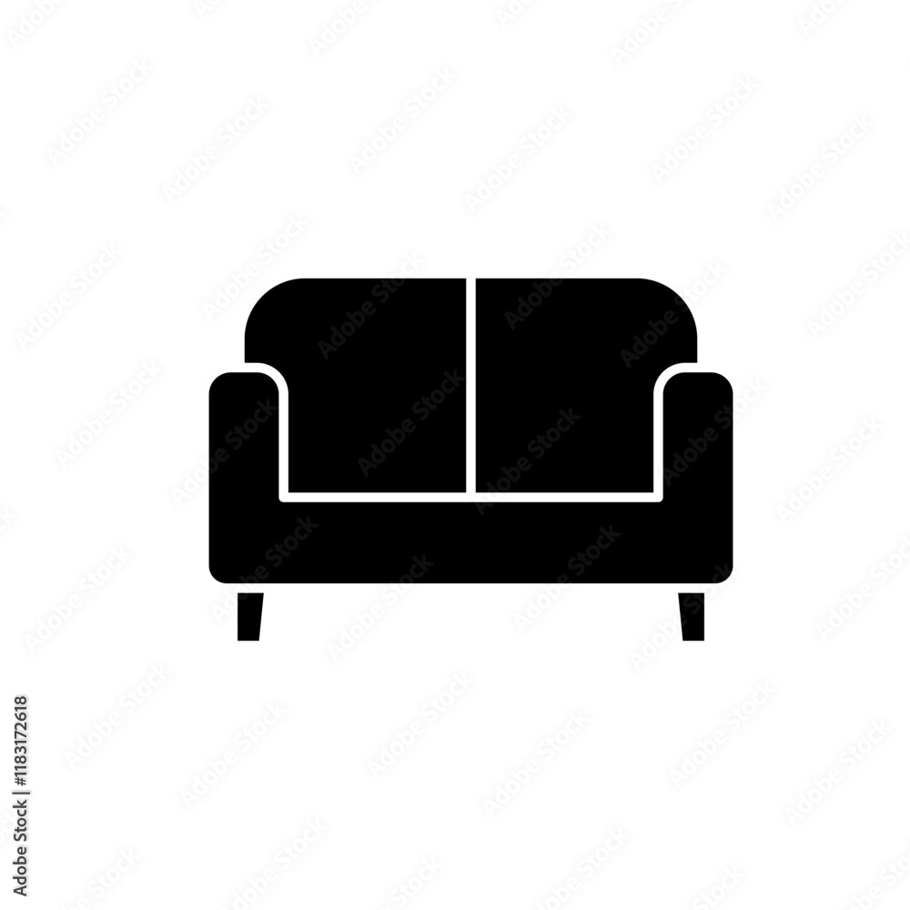 Sofa icon in glyph style Sofa icon in glyph style