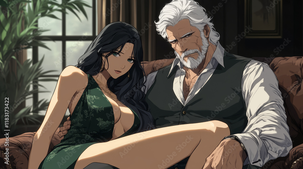 Obraz premium couple sitting on the bench