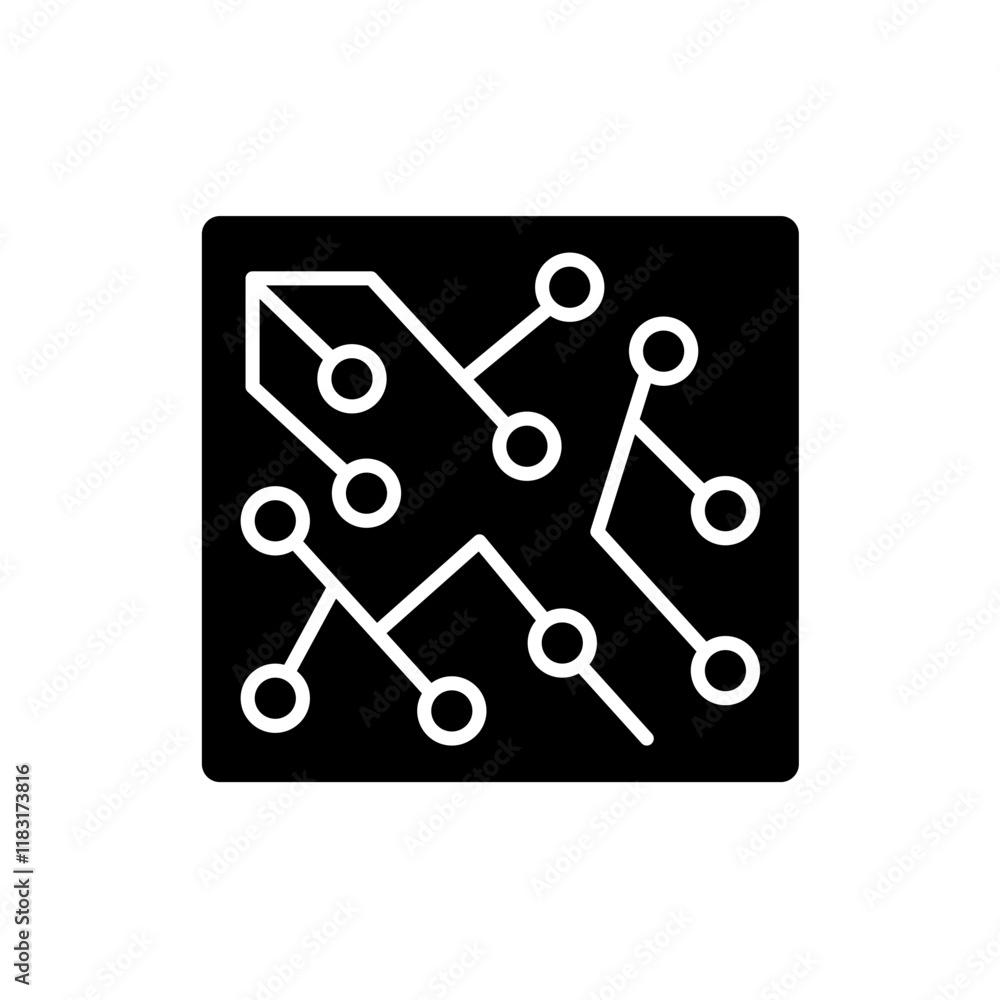 Computer chip icon in glyph style Computer chip icon in glyph style