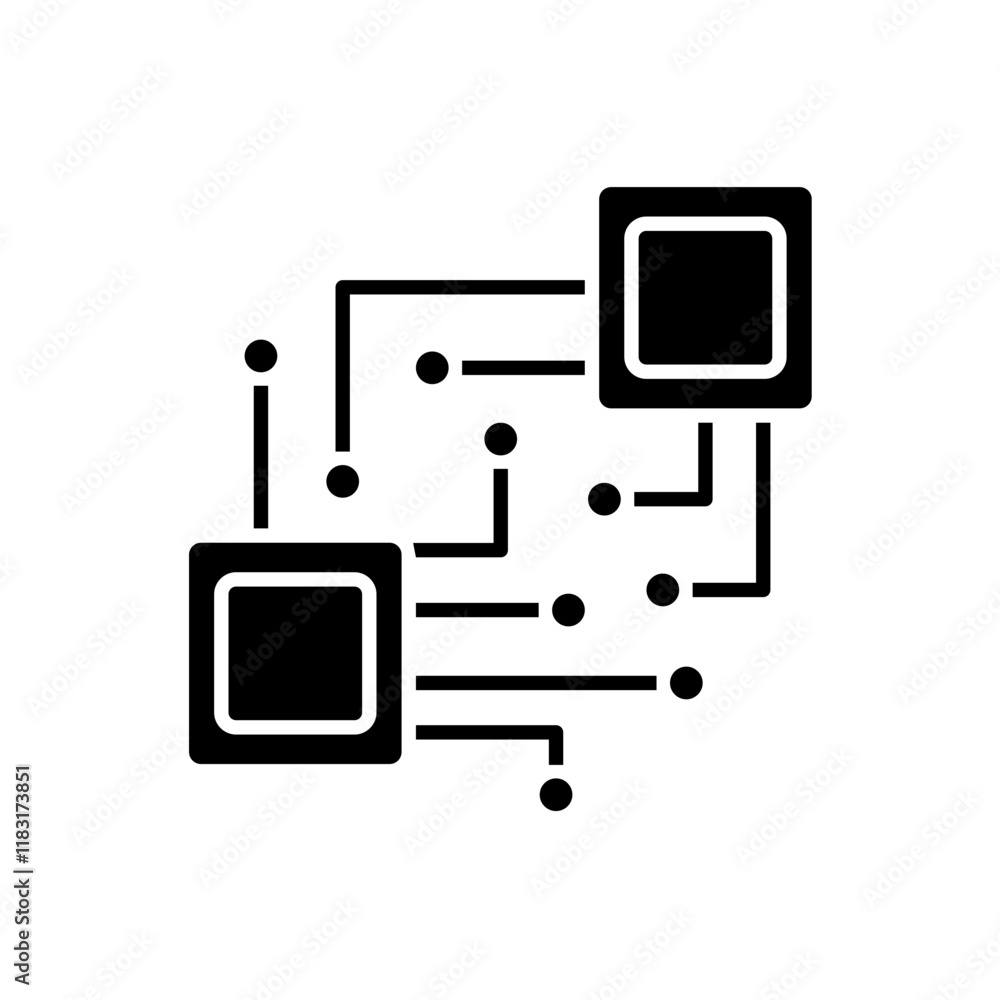 Computer chip icon in glyph style Computer chip icon in glyph style