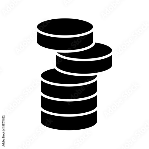 Coin icon in glyph style