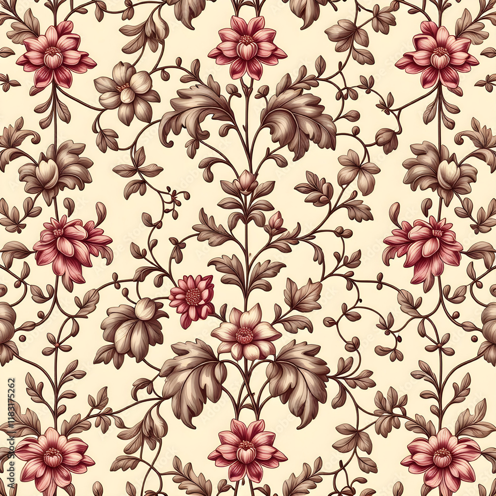 Fototapeta premium seamless pattern with flowers