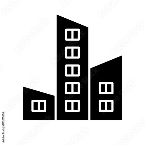 Buildings icon in glyph style