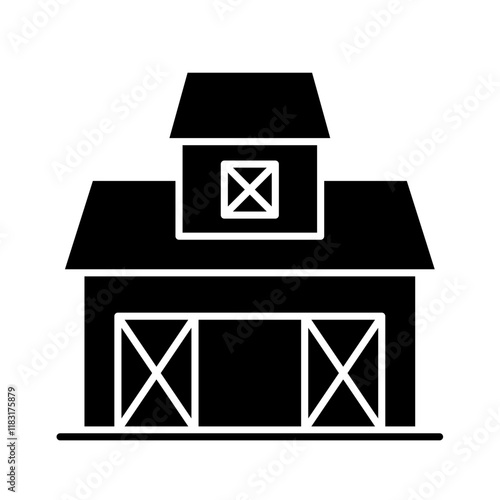 Barn icon in glyph style