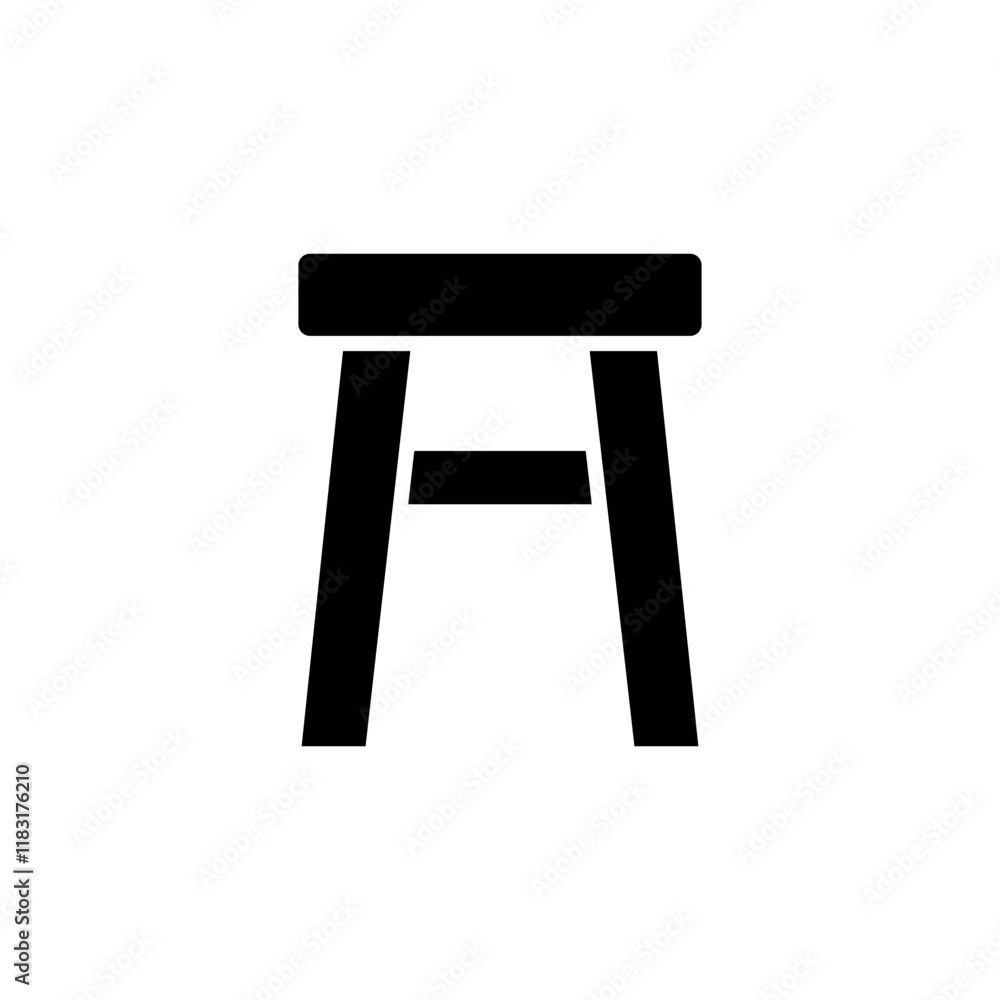 Chair icon in glyph style