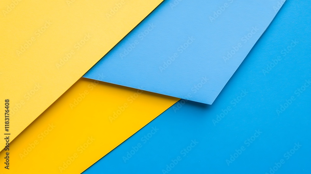 Abstract Yellow and Blue Paper Geometric Design Abstract Yellow and Blue Paper Geometric Design