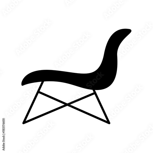 Daybed icon in glyph style